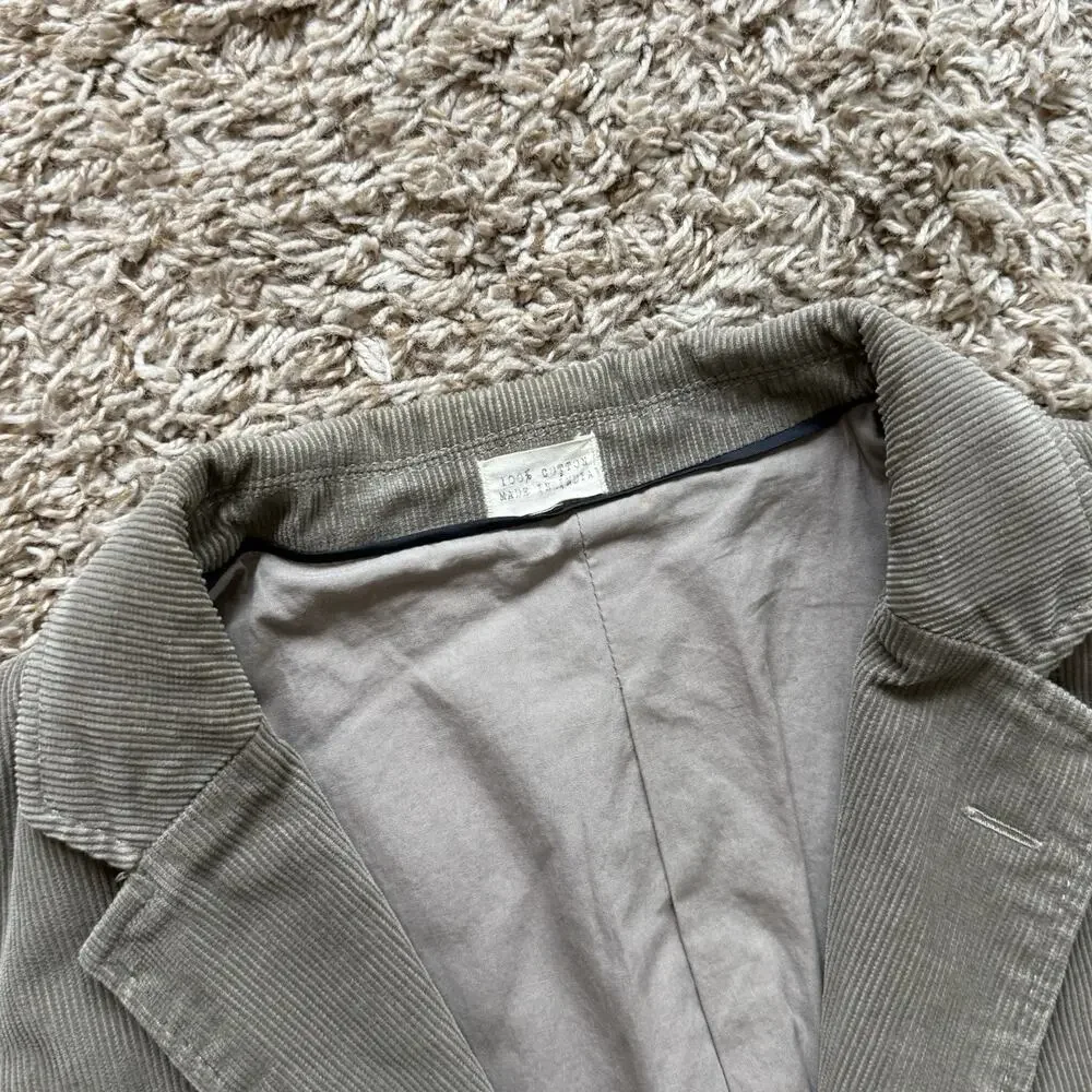 J. Crew Grey Corduroy Sport Blazer Suit Jacket 100% Cotton Men’s Size M / 40R